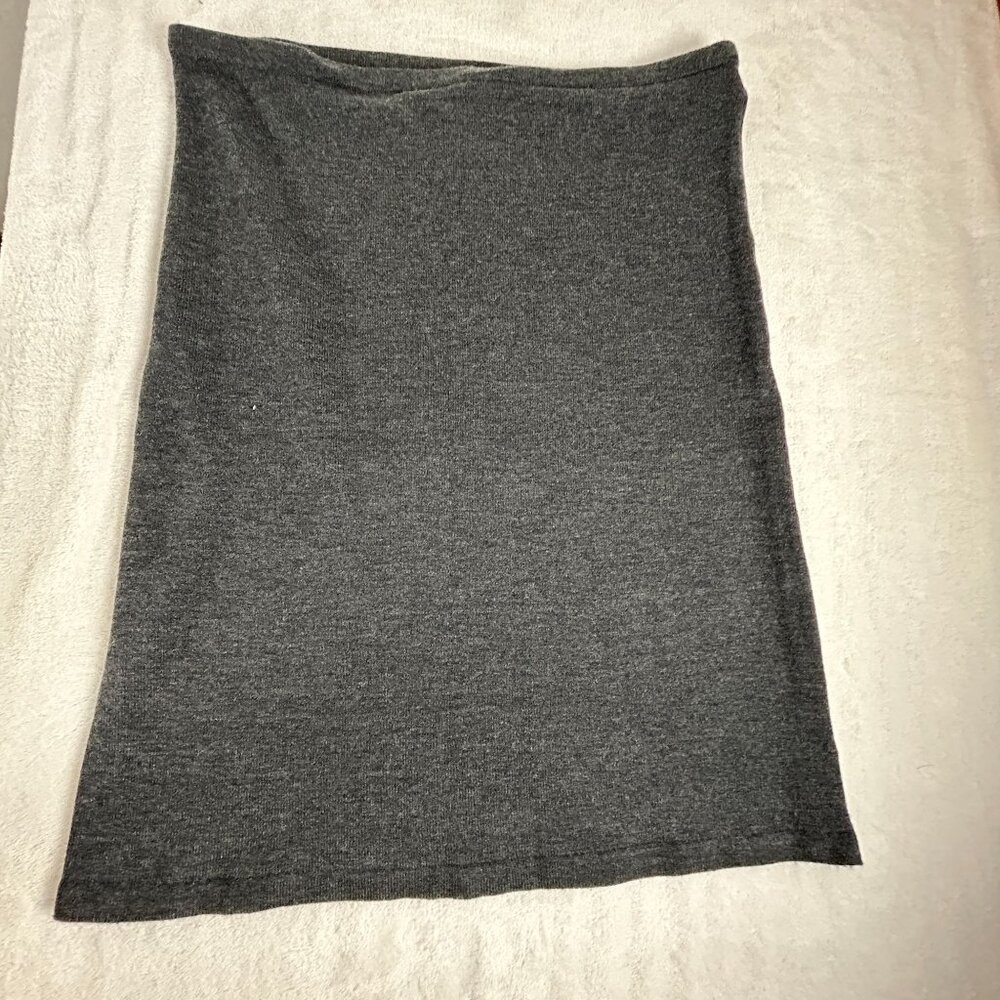 Cabi Gray Knit Pencil Skirt Large Nylon & Spandex